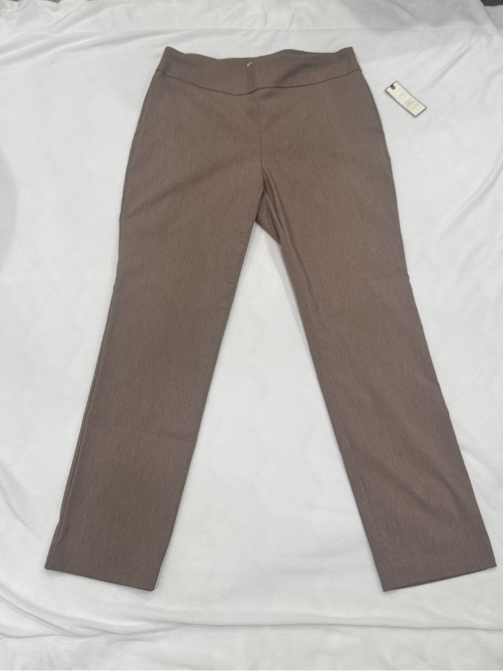 Dana Buchman Straight Leg Pants in Brown Taupe